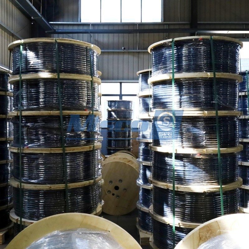 Cable encapsulado tubería soldada con autógena aleación 825 Santoprene TPV de 1/4 pulgada 