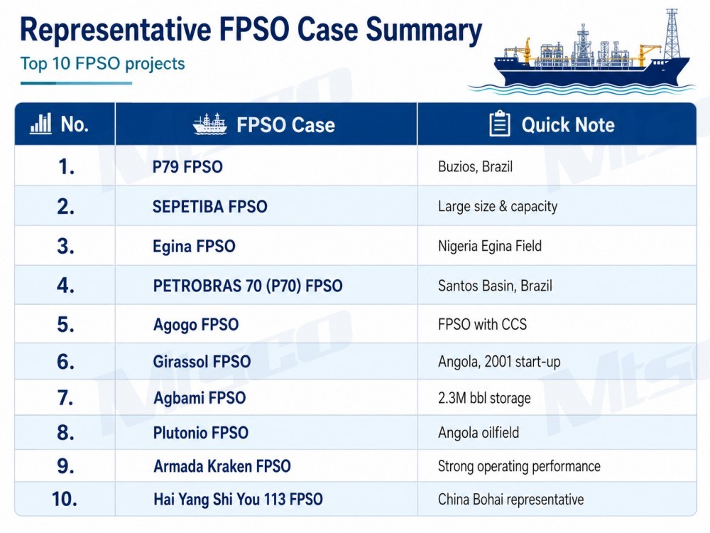 Proyectos típicos de FPSO